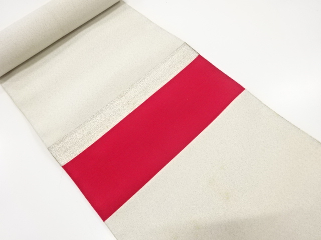 JAPANESE KIMONO / ANTIQUE BOLT FOR OBI / SILK / TSUZURE / WOVEN STRIPE